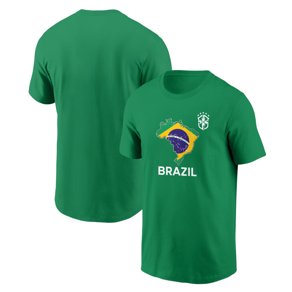 Brazil Soccer Pride World Cup 2026 T-shirt - Distressed Map Graphic