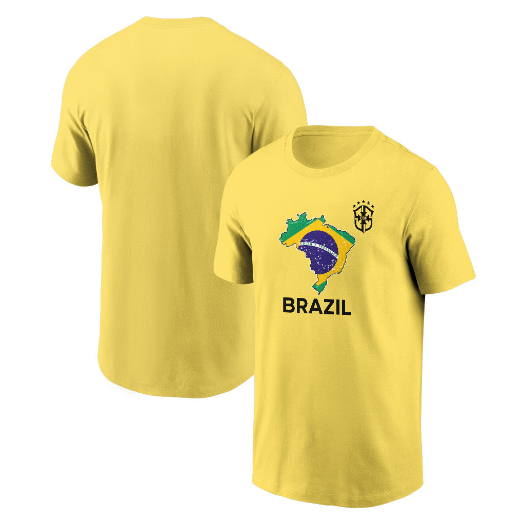 Brazil Soccer Pride World Cup 2026 T-shirt - Distressed Map Graphic