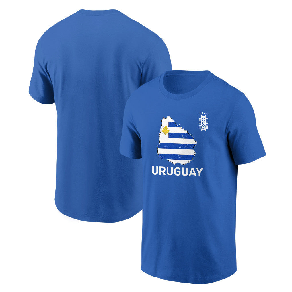 Uruguay Soccer Pride World Cup 2026 T-shirt - Distressed Map Graphic
