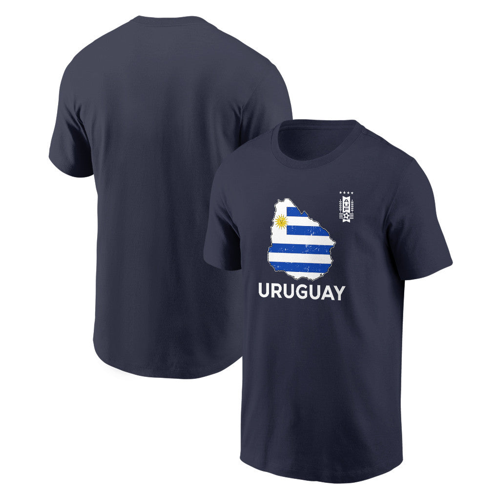 Uruguay Soccer Pride World Cup 2026 T-shirt - Distressed Map Graphic