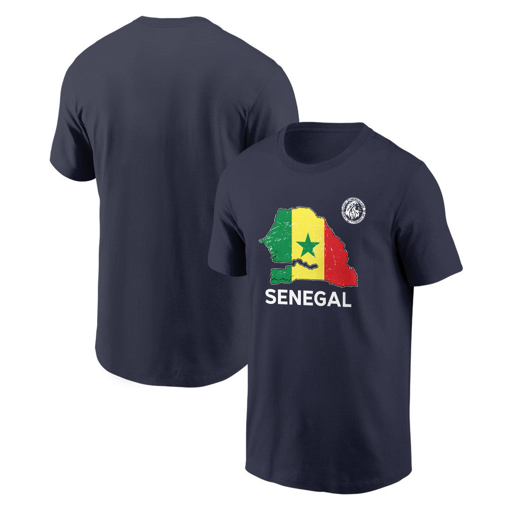 Senegal Soccer Pride World Cup 2026 T-shirt - Distressed Map Graphic