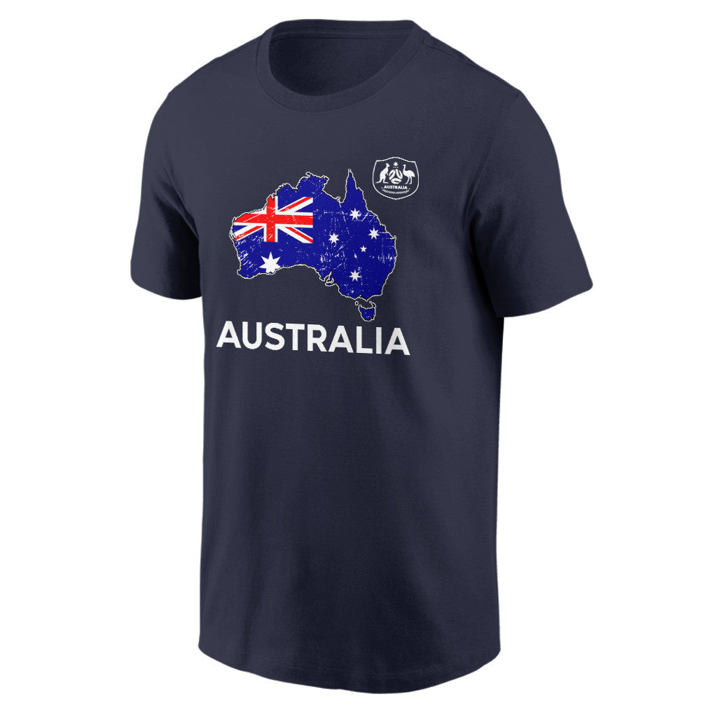 Australia Soccer Pride World Cup 2026 T-shirt - Distressed Map Graphic