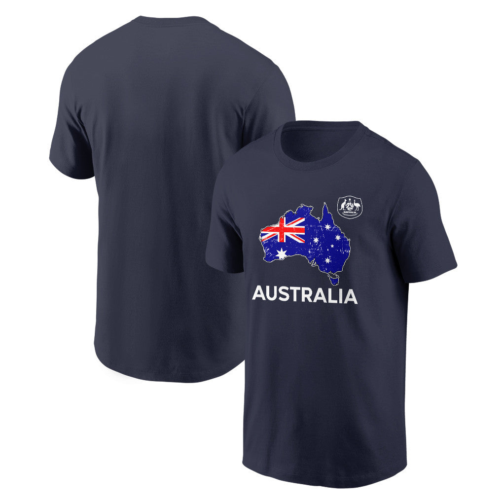 Australia Soccer Pride World Cup 2026 T-shirt - Distressed Map Graphic