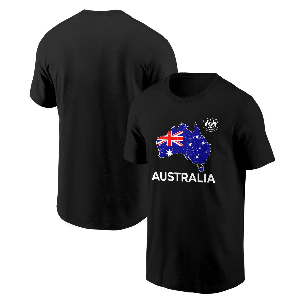 Australia Soccer Pride World Cup 2026 T-shirt - Distressed Map Graphic