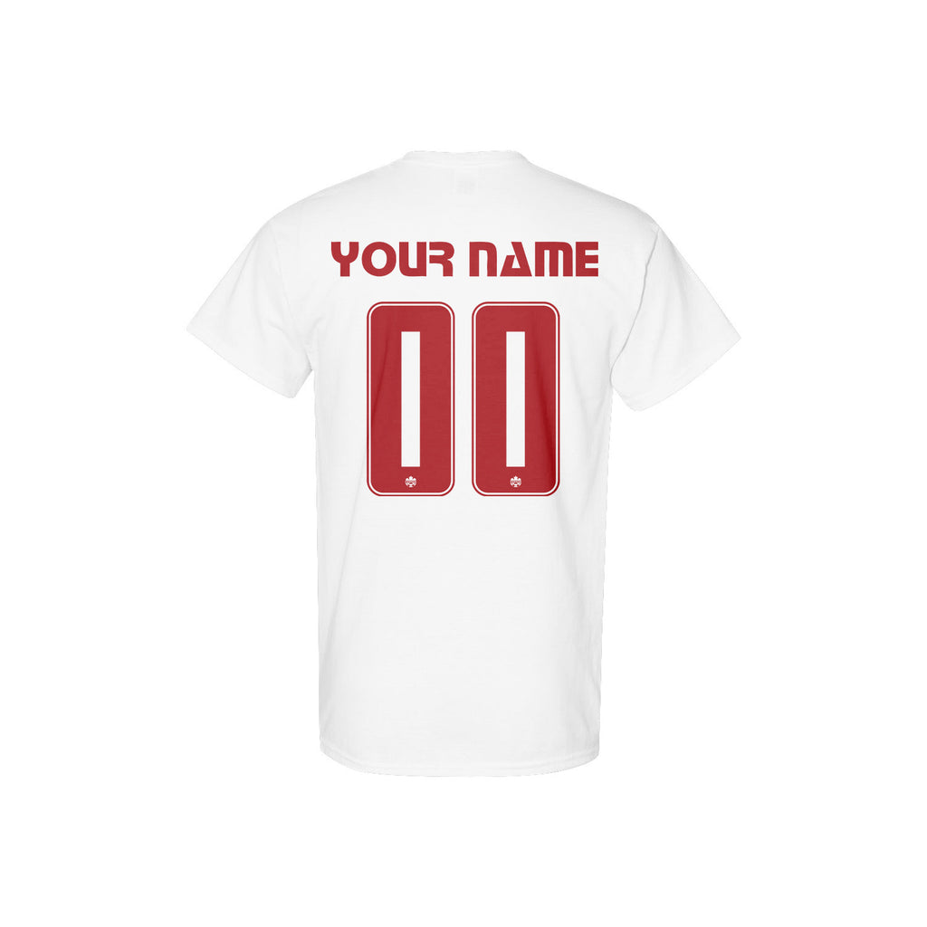 Canada Jersey Style Tee for World Cup 2026 - Personalized Soccer Fan T-Shirt