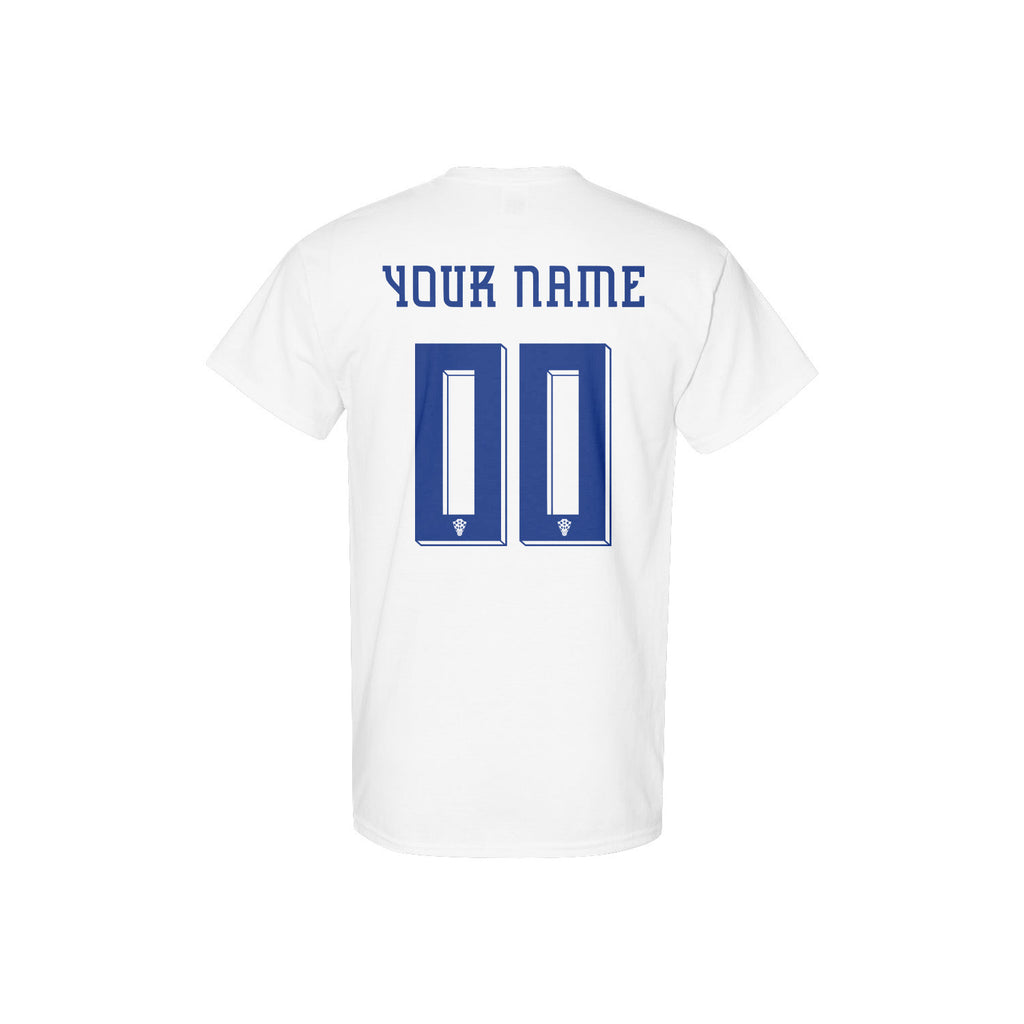 Croatia Jersey Style Tee for World Cup 2026 - Personalized Soccer Fan T-Shirt
