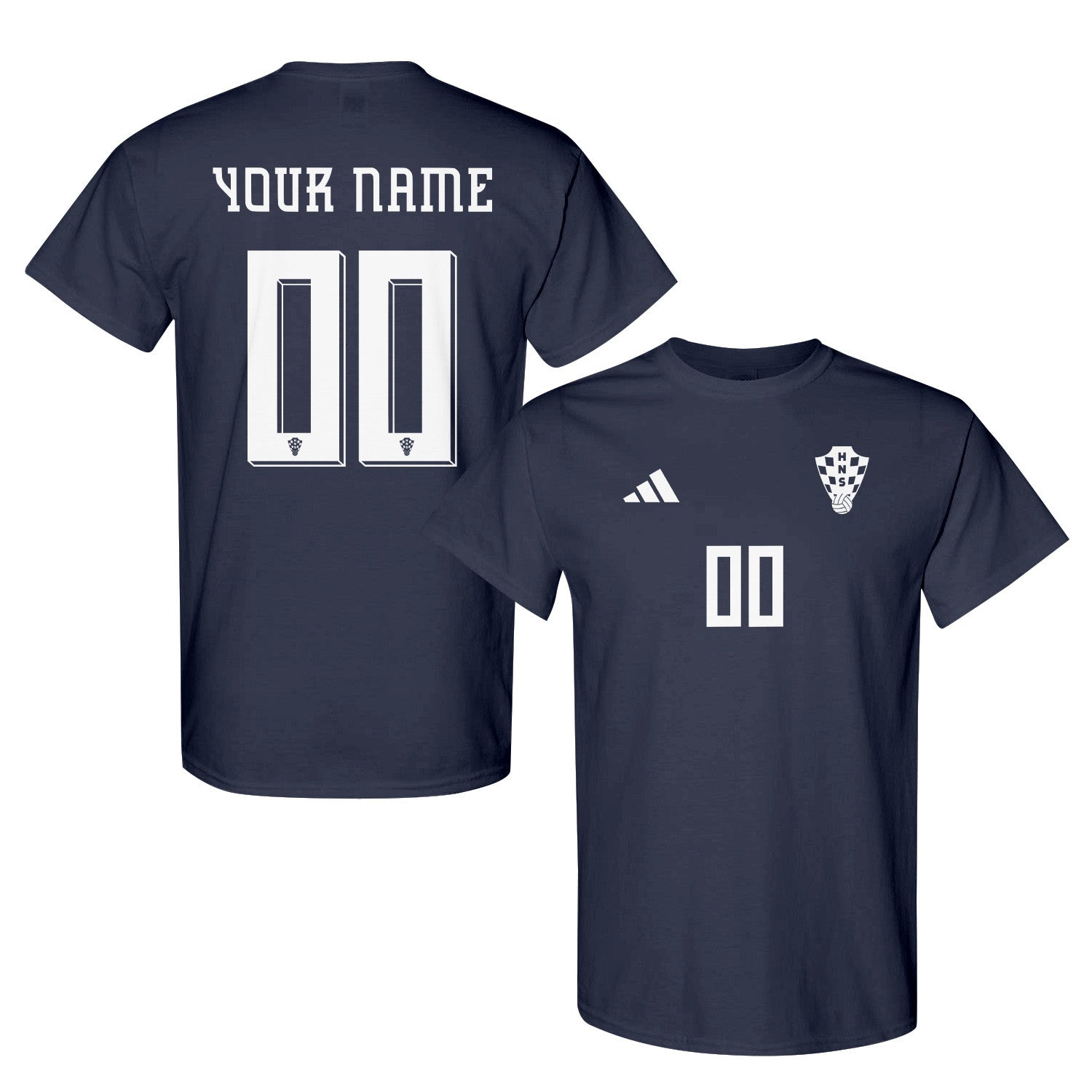 Croatia Jersey Style Tee for World Cup 2026 - Personalized Soccer Fan T-Shirt