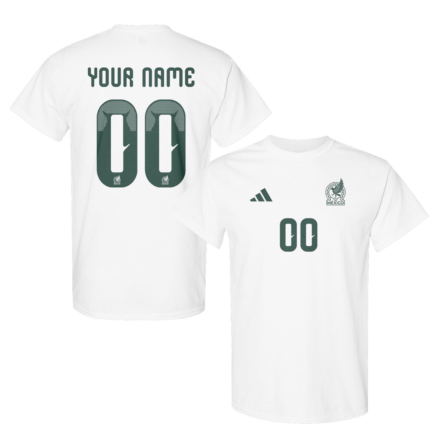 Mexico Jersey Style Tee for World Cup 2026 - Personalized Soccer Fan T-Shirt