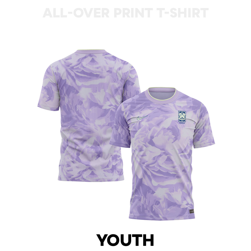 South Korea 2026 Youth Away 3D T-shirt Fully Printed – Purple