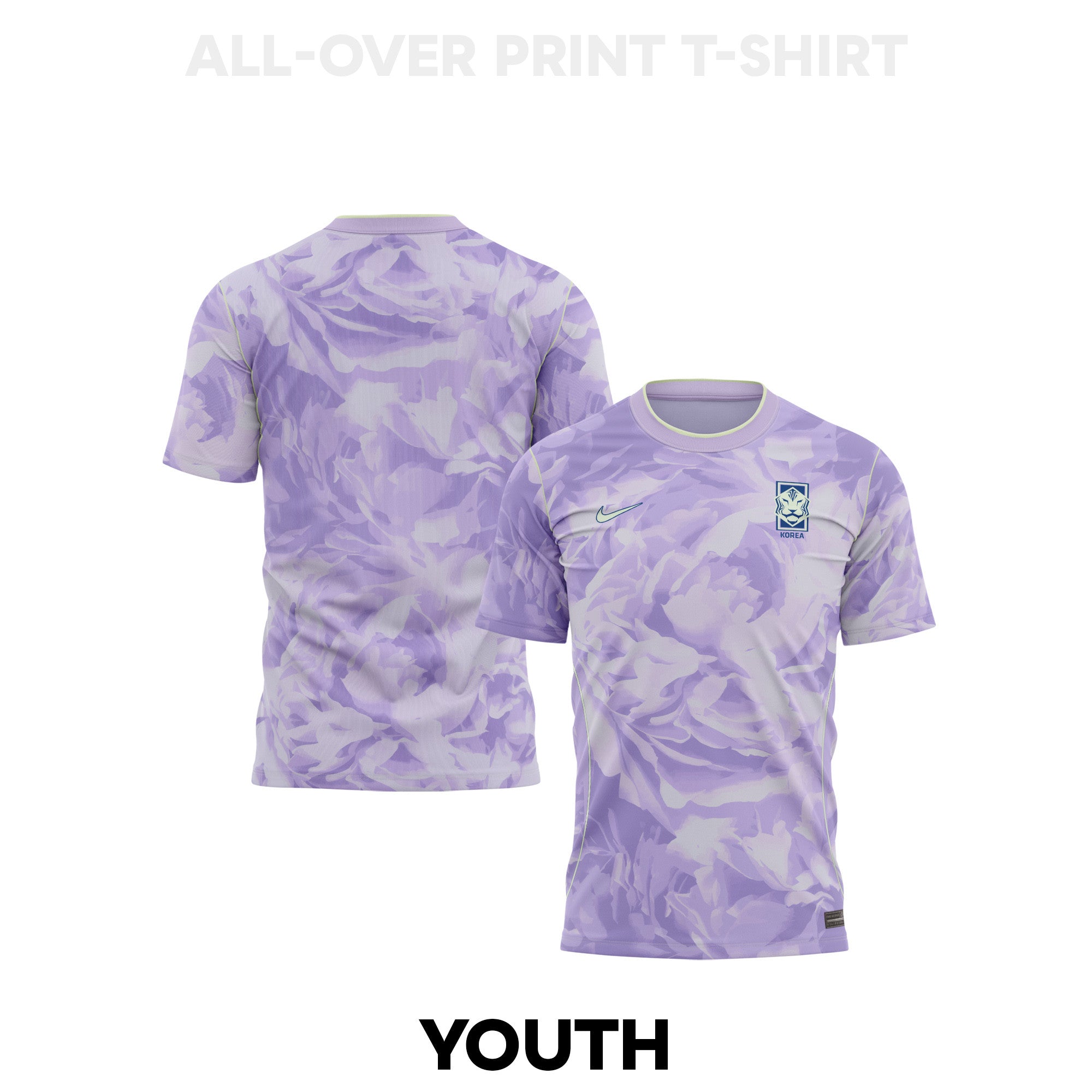 South Korea 2026 Youth Away 3D T-shirt Fully Printed – Purple