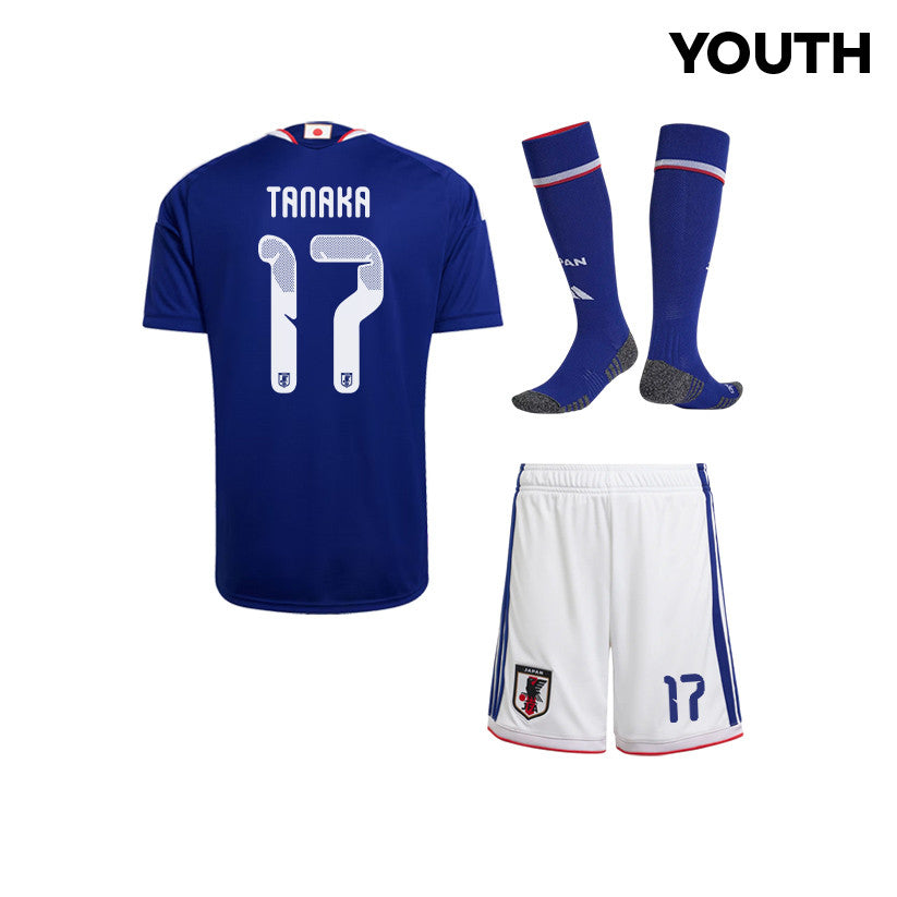 Ao Tanaka 17 Japan 2026 YOUTH Home Kit Set – Blue/White