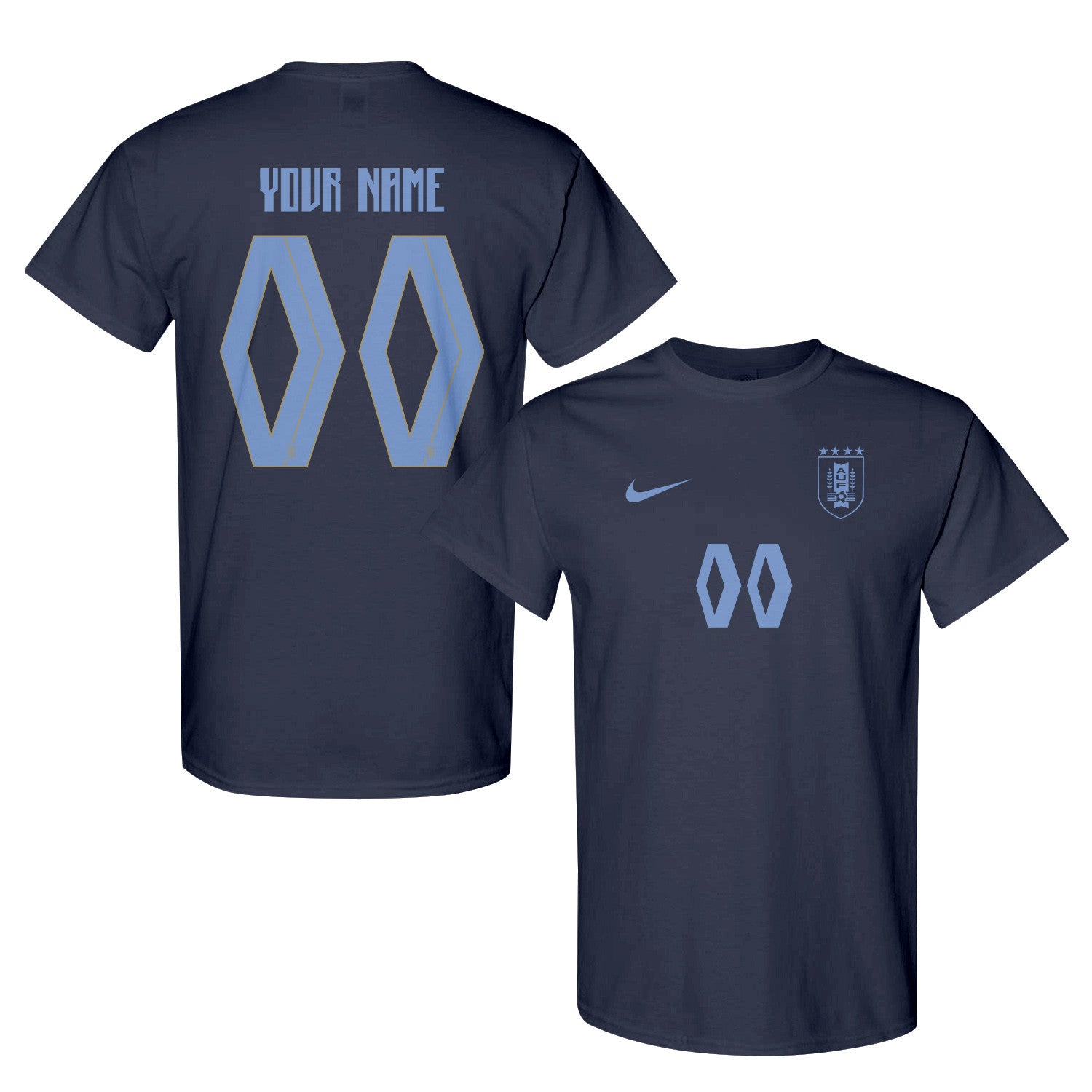 Uruguay Jersey Style Tee for World Cup 2026 - Personalized Soccer Fan T-Shirt