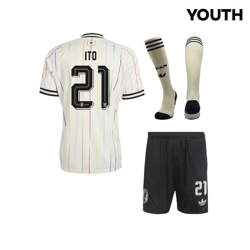 Hiroki Ito 21 Japan 2026 YOUTH Away Kit Set – Off White/Black