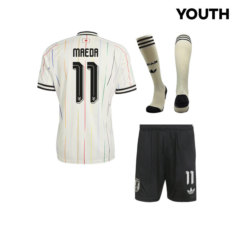 Daizen Maeda 11 Japan 2026 YOUTH Away Kit Set – Off White/Black