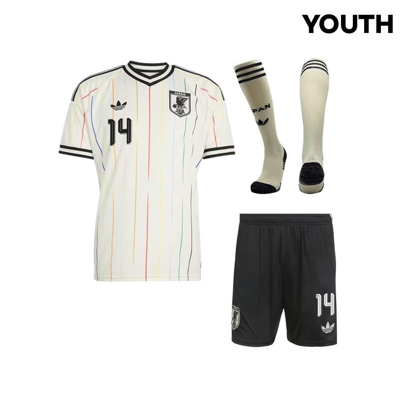 Junya Ito 14 Japan 2026 YOUTH Away Kit Set – Off White/Black