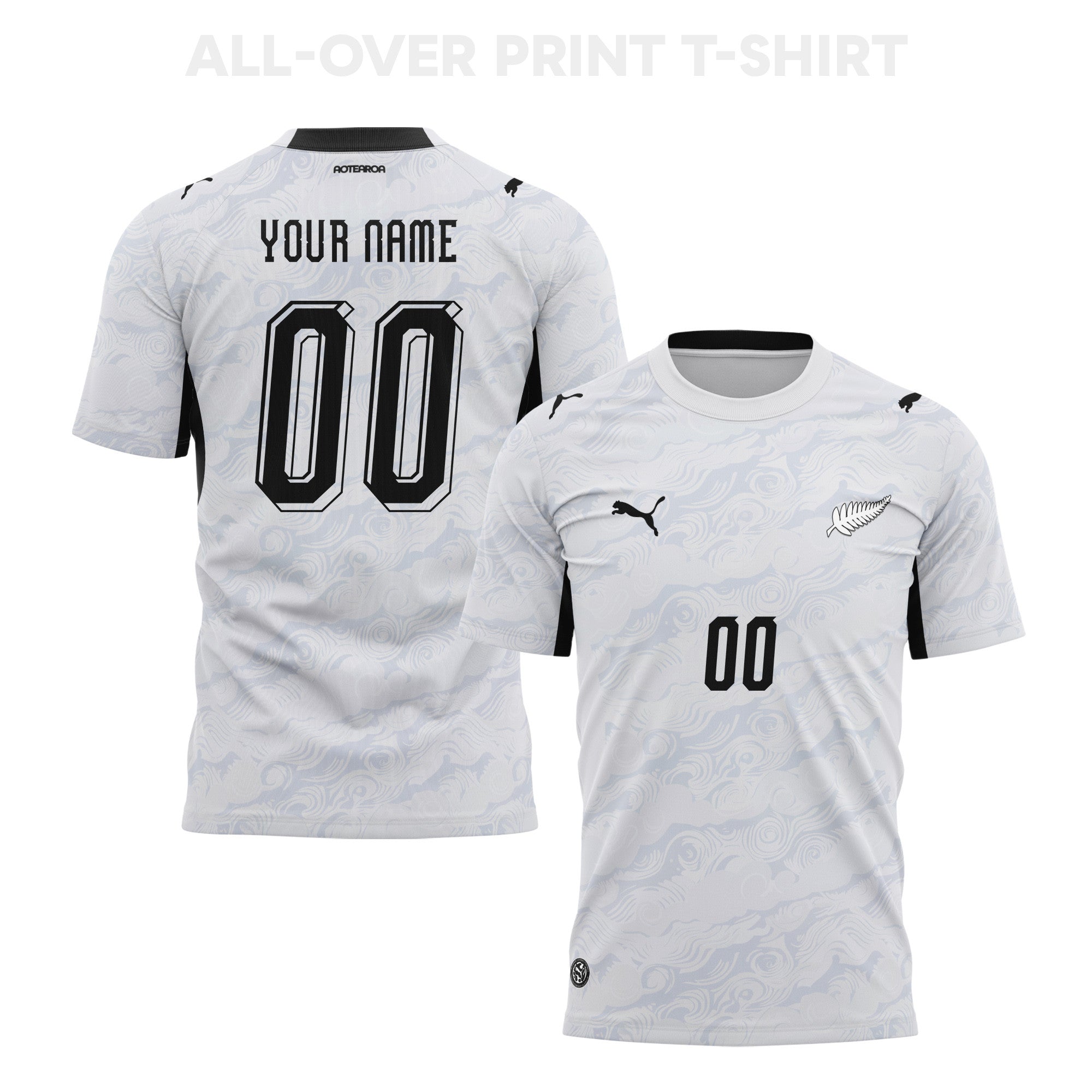 New Zealand 2026 Away 3D T-Shirt Fully Printed – Personalized – Unisex, White