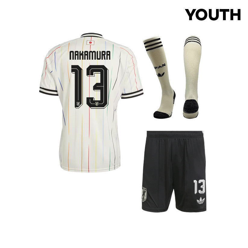 Keito Nakamura 13 Japan 2026 YOUTH Away Kit Set – Off White/Black