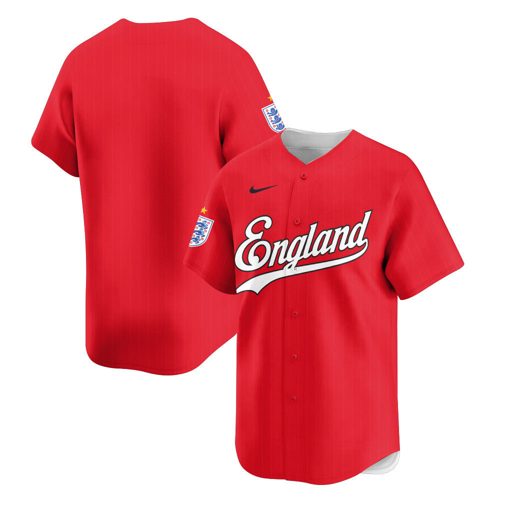 England 2026 Inspired Retro Soccer Baseball Jersey – Full Print