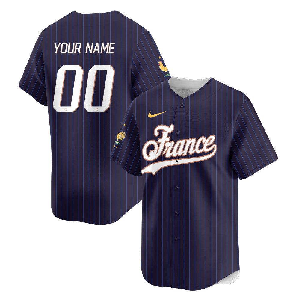 France 2026 Inspired Retro Soccer Baseball Jersey – Personalized Full Print