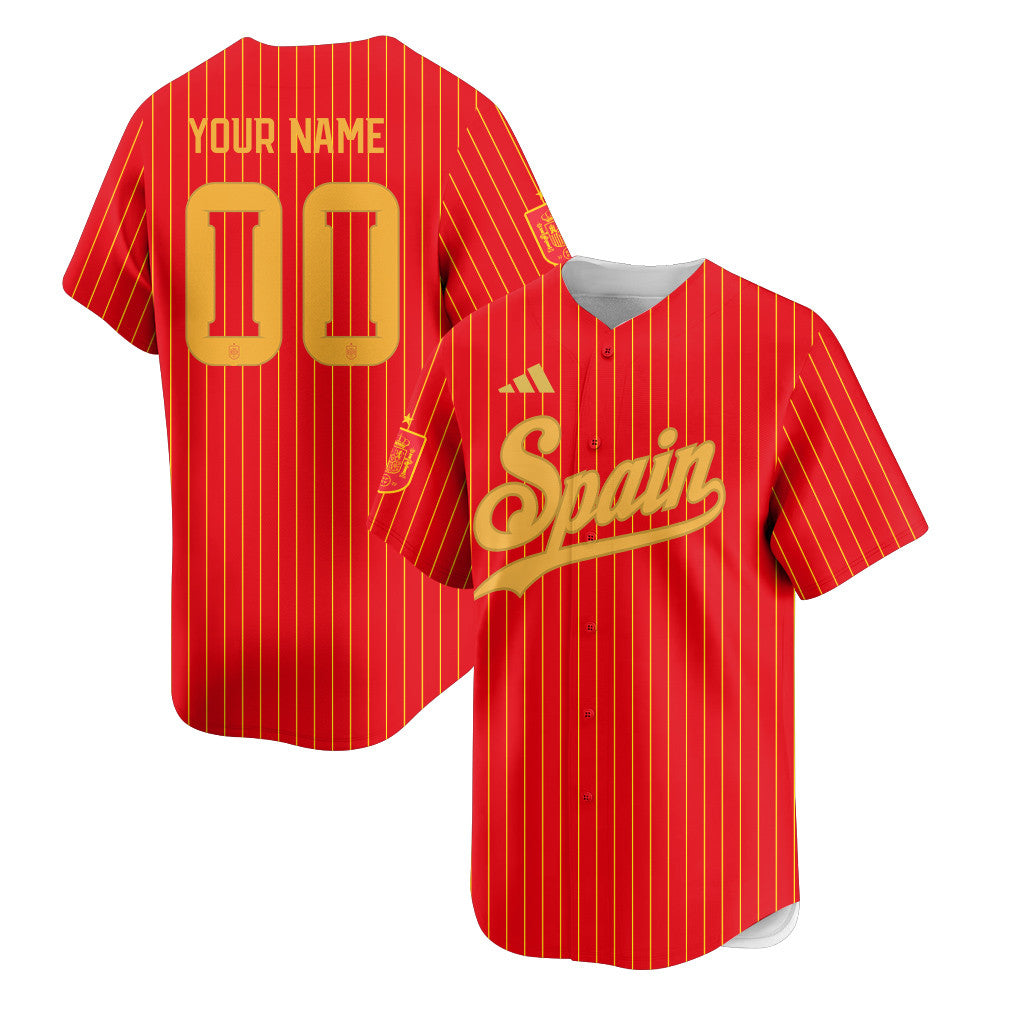 Spain 2026 Inspired Retro Soccer Baseball Jersey – Personalized Full Print