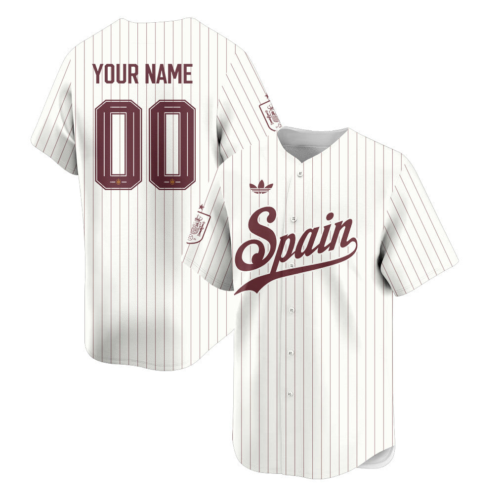 Spain 2026 Inspired Retro Soccer Baseball Jersey – Personalized Full Print