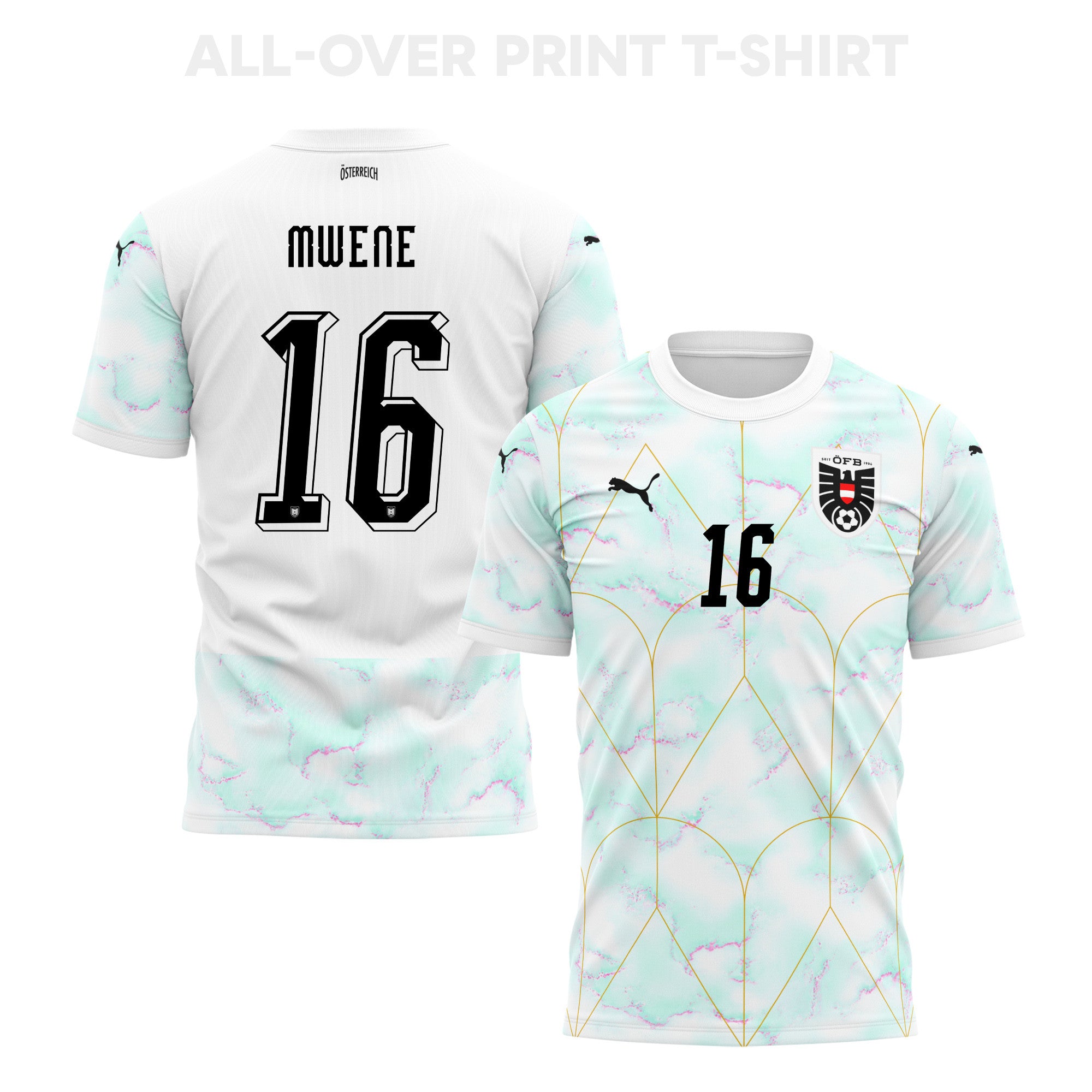 Phillipp Mwene 16 Austria 2026 Away 3D T-Shirt Fully Printed – Unisex, White