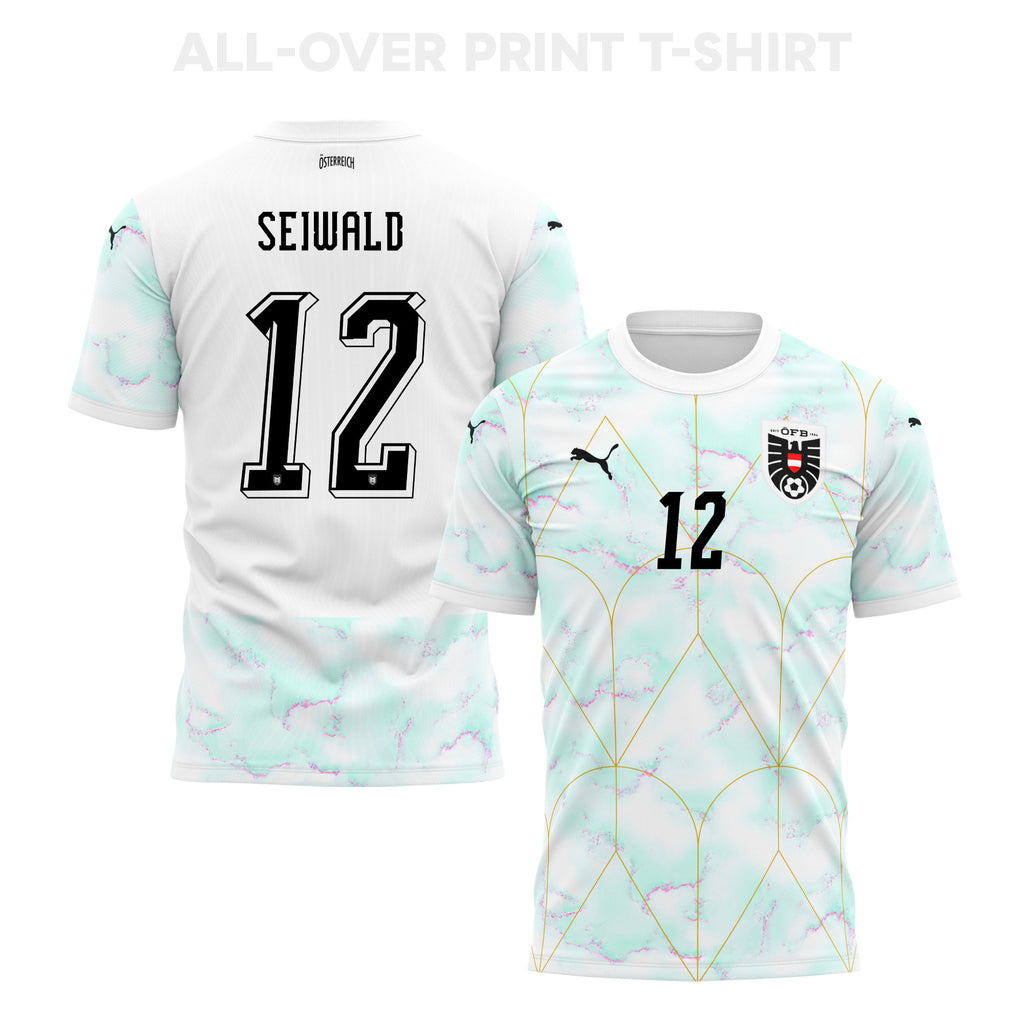 Nicolas Seiwald 12 Austria 2026 Away 3D T-Shirt Fully Printed – Unisex, White