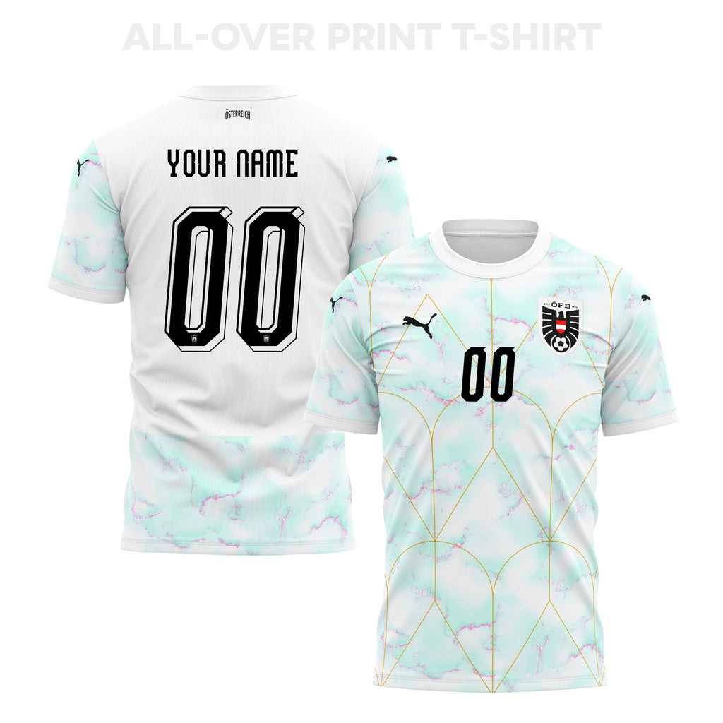 Austria 2026 Away 3D T-Shirt Fully Printed – Personalized – Unisex, White