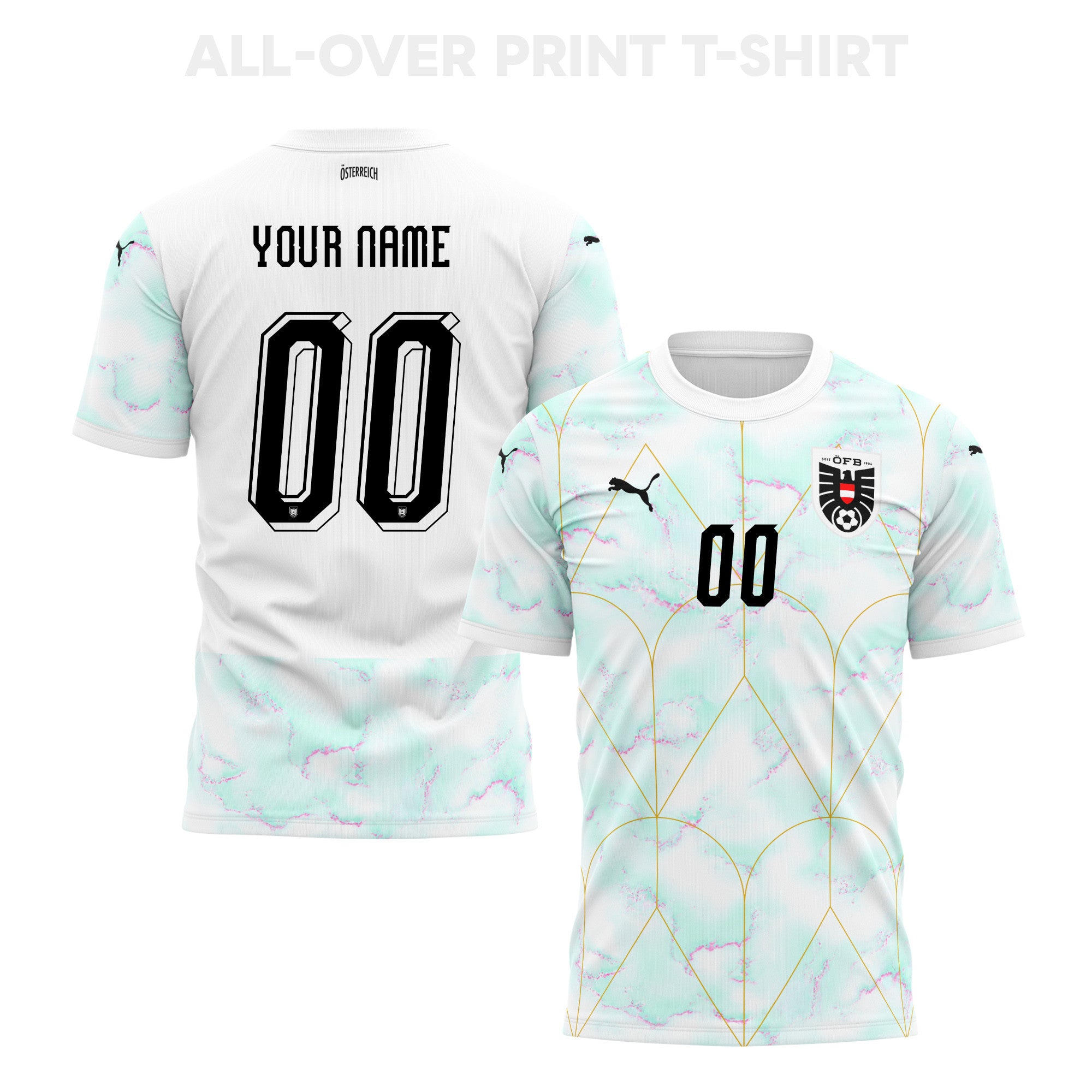 Austria 2026 Away 3D T-Shirt Fully Printed – Personalized – Unisex, White