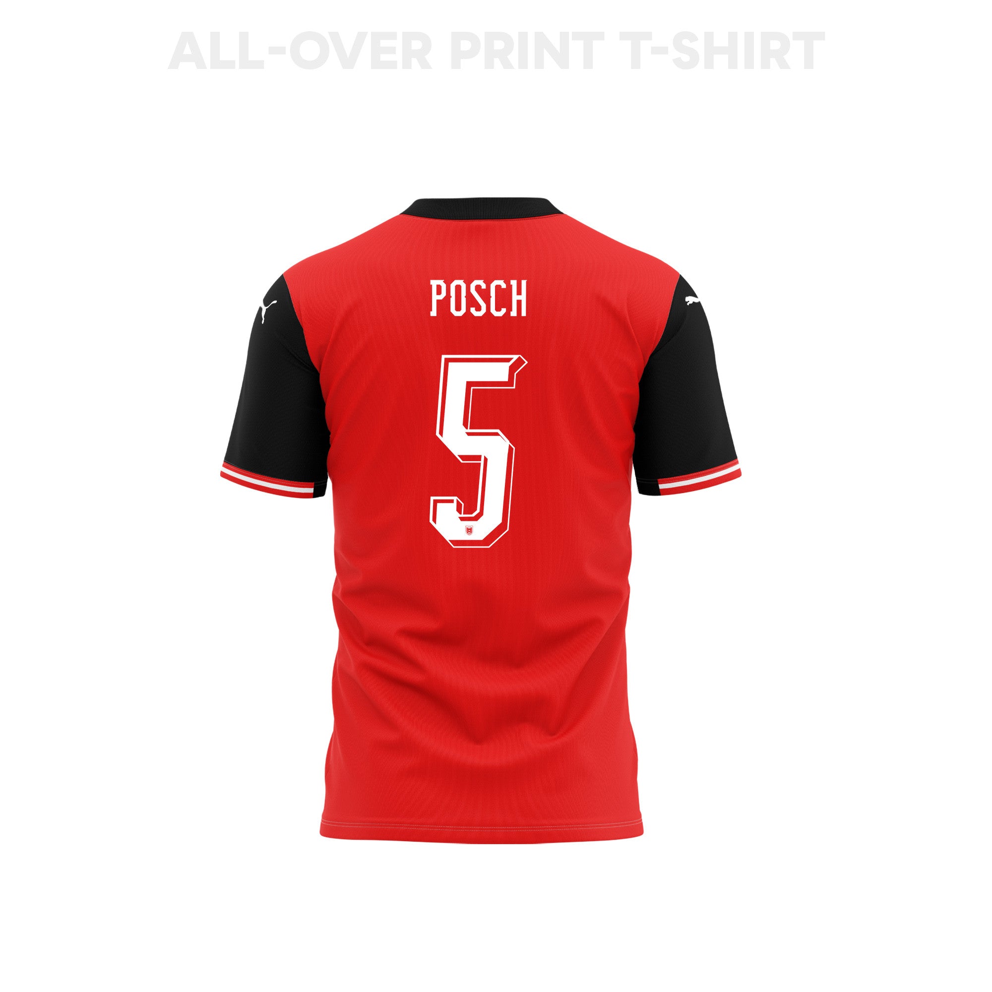 Stefan Posch 5 Austria 2026 Home 3D T-Shirt Fully Printed – Unisex, Red