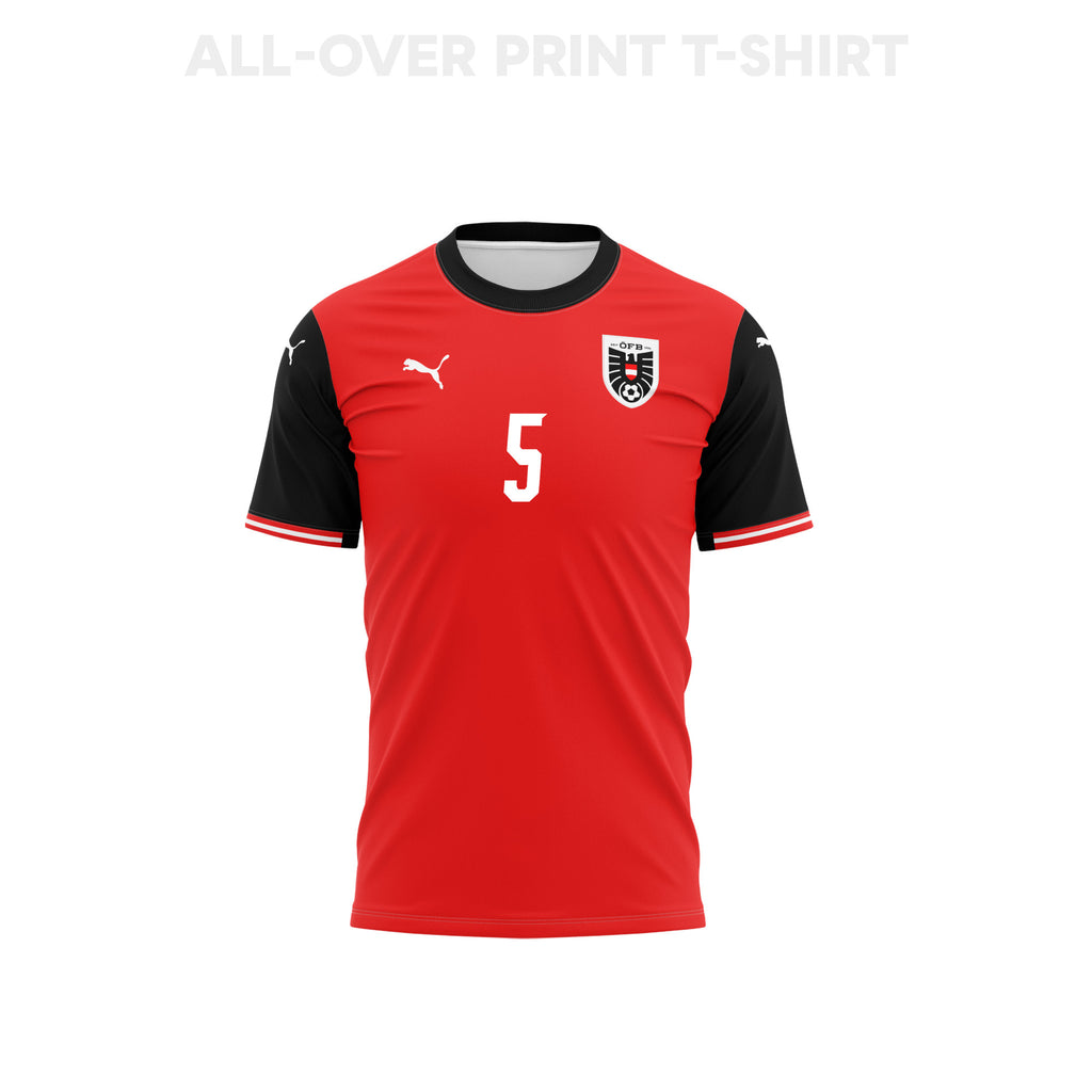 Stefan Posch 5 Austria 2026 Home 3D T-Shirt Fully Printed – Unisex, Red