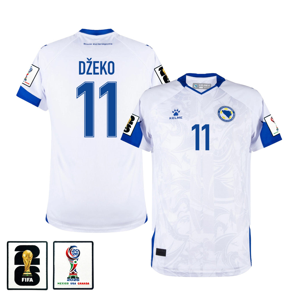 Edin Džeko 11 Bosnia and Herzegovina 2026 Away Jersey - White, Men