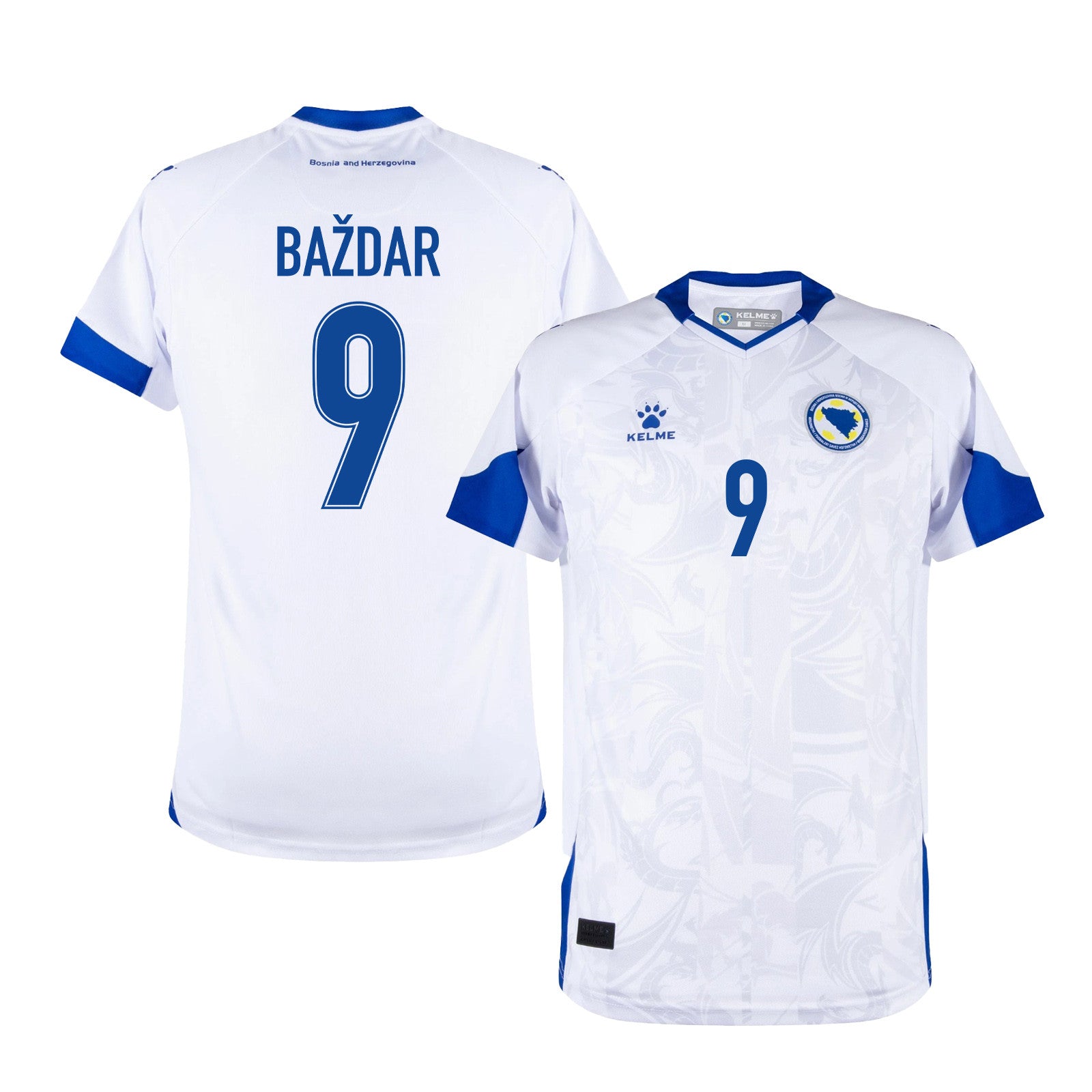 Samed Baždar 9 Bosnia and Herzegovina 2026 Away Jersey - White, Men