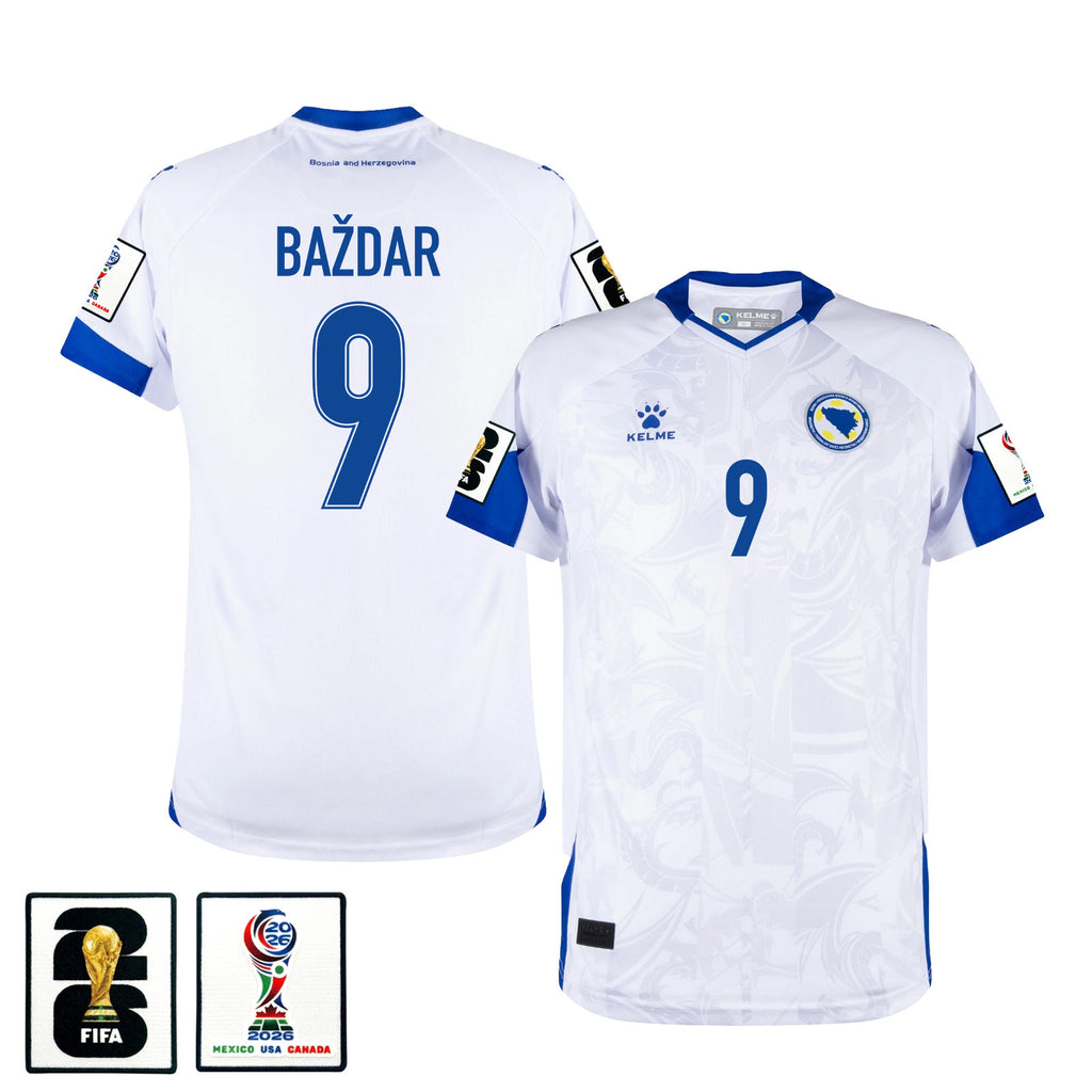 Samed Baždar 9 Bosnia and Herzegovina 2026 Away Jersey - White, Men