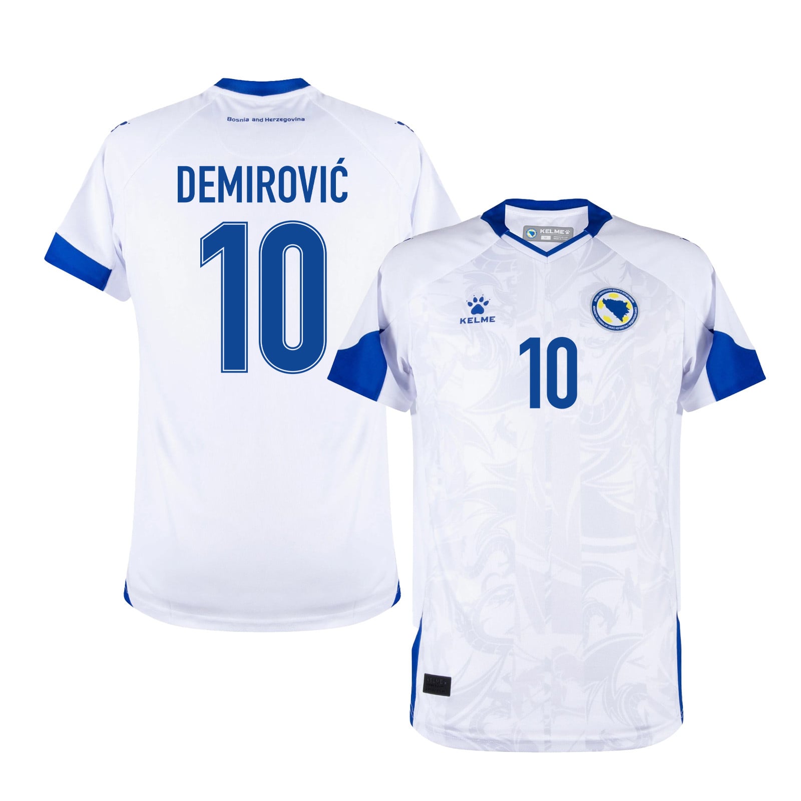 Ermedin Demirović 10 Bosnia and Herzegovina 2026 Away Jersey - White, Men