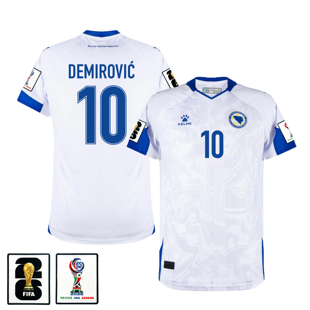 Ermedin Demirović 10 Bosnia and Herzegovina 2026 Away Jersey - White, Men