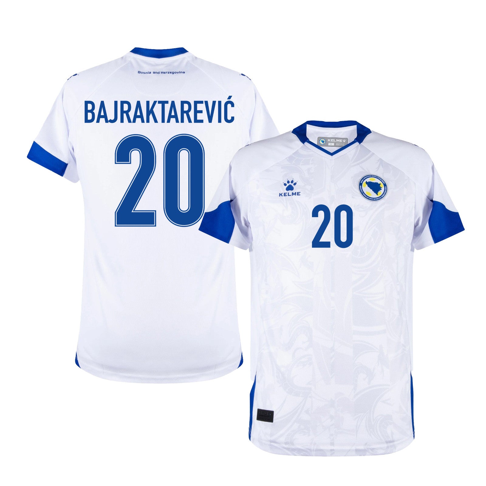 Esmir Bajraktarević 20 Bosnia and Herzegovina 2026 Away Jersey - White, Men