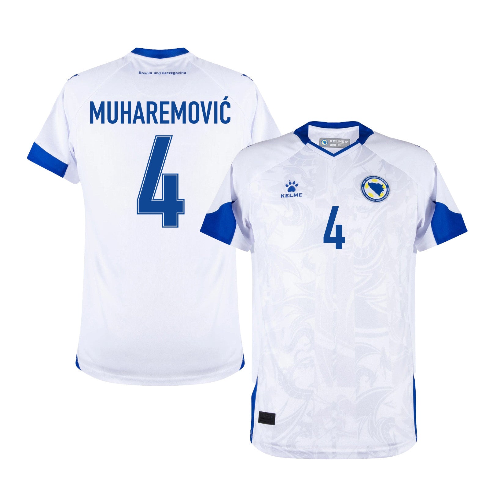 Tarik Muharemović 4 Bosnia and Herzegovina 2026 Away Jersey - White, Men
