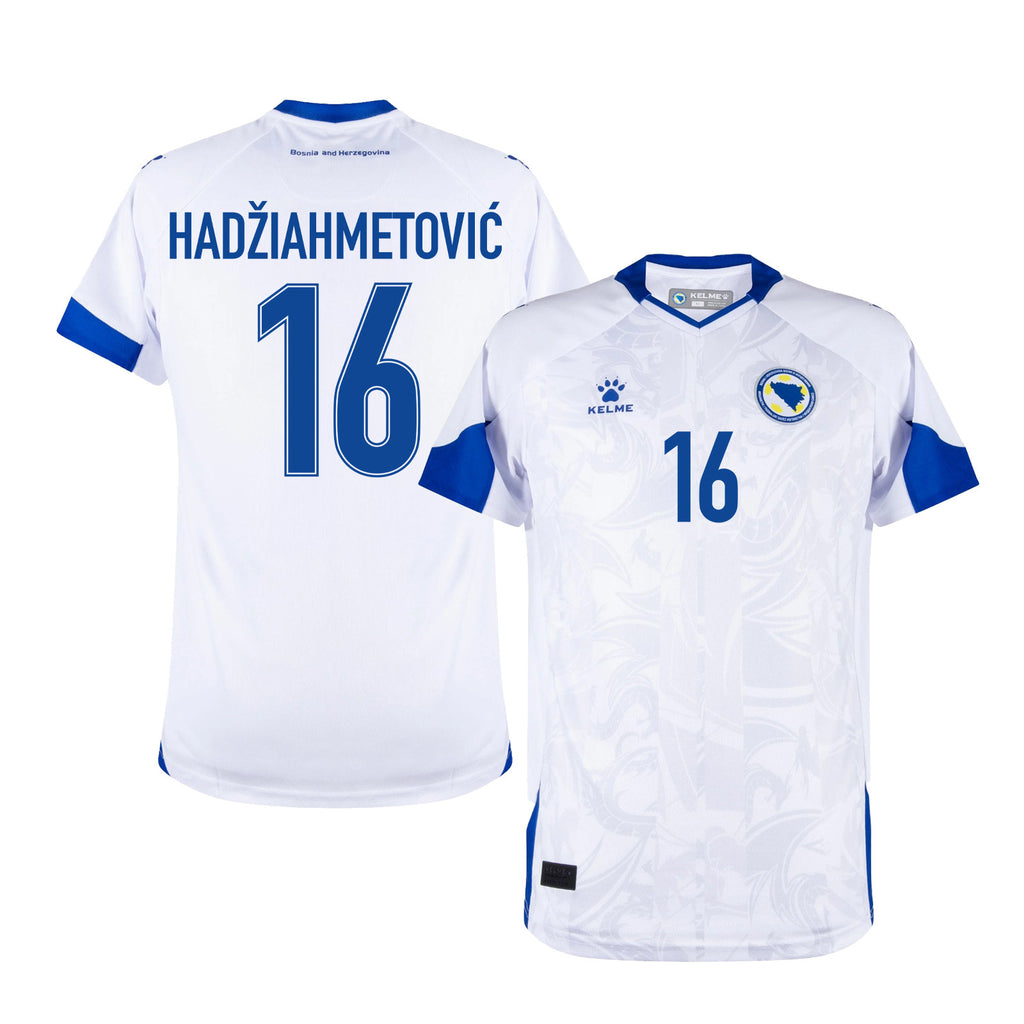 Amir Hadžiahmetović 16 Bosnia and Herzegovina 2026 Away Jersey - White, Men