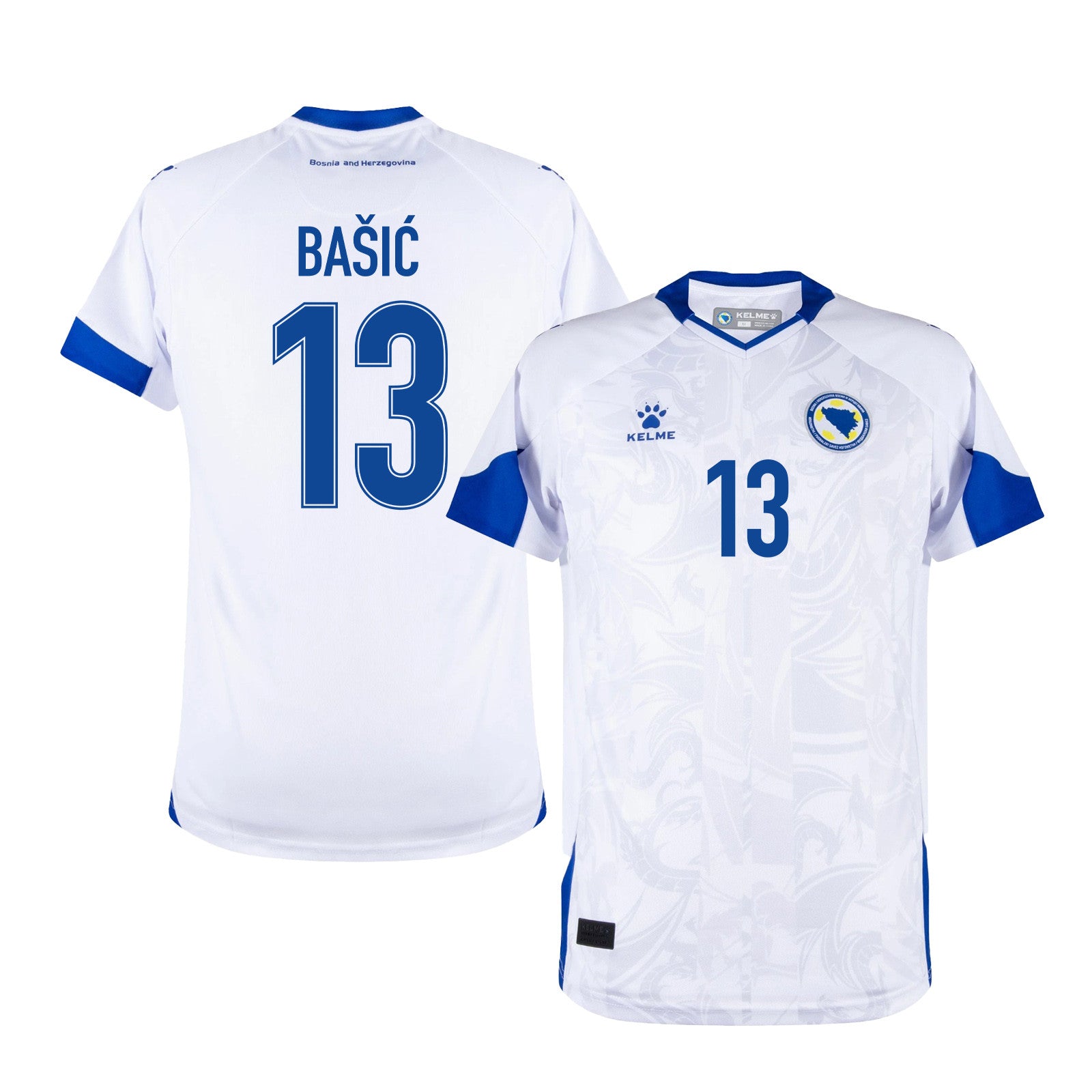 Ivan Bašić 13 Bosnia and Herzegovina 2026 Away Jersey - White, Men