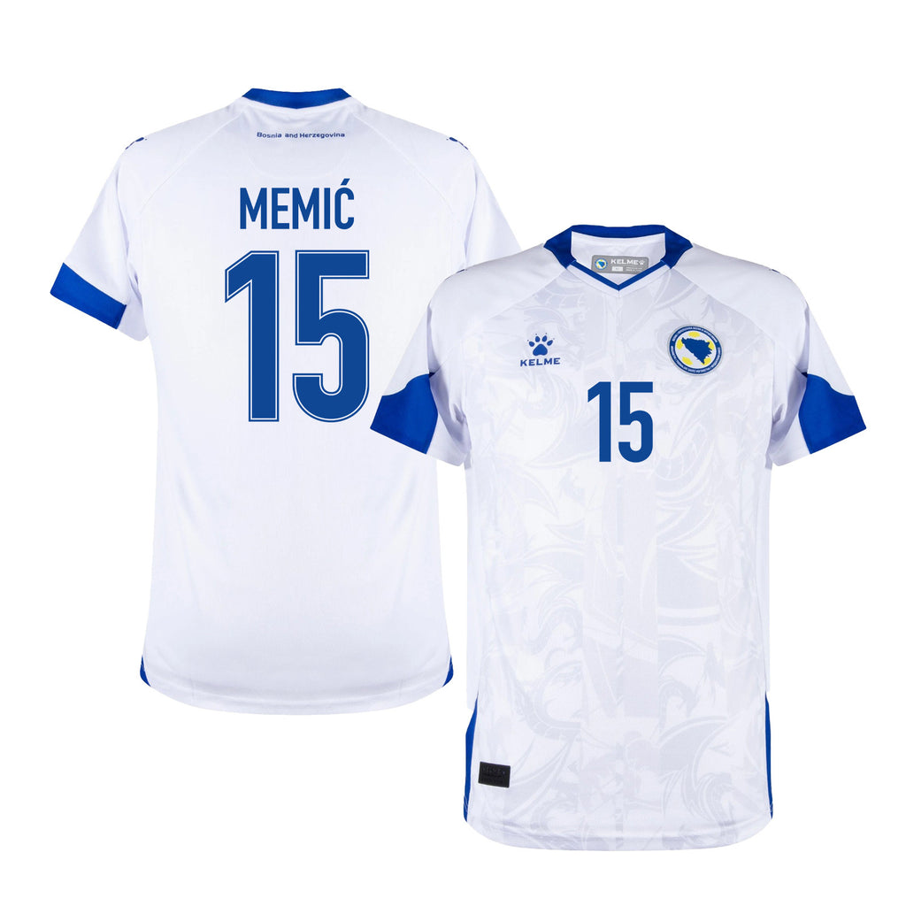 Amar Memić 15 Bosnia and Herzegovina 2026 Away Jersey - White, Men