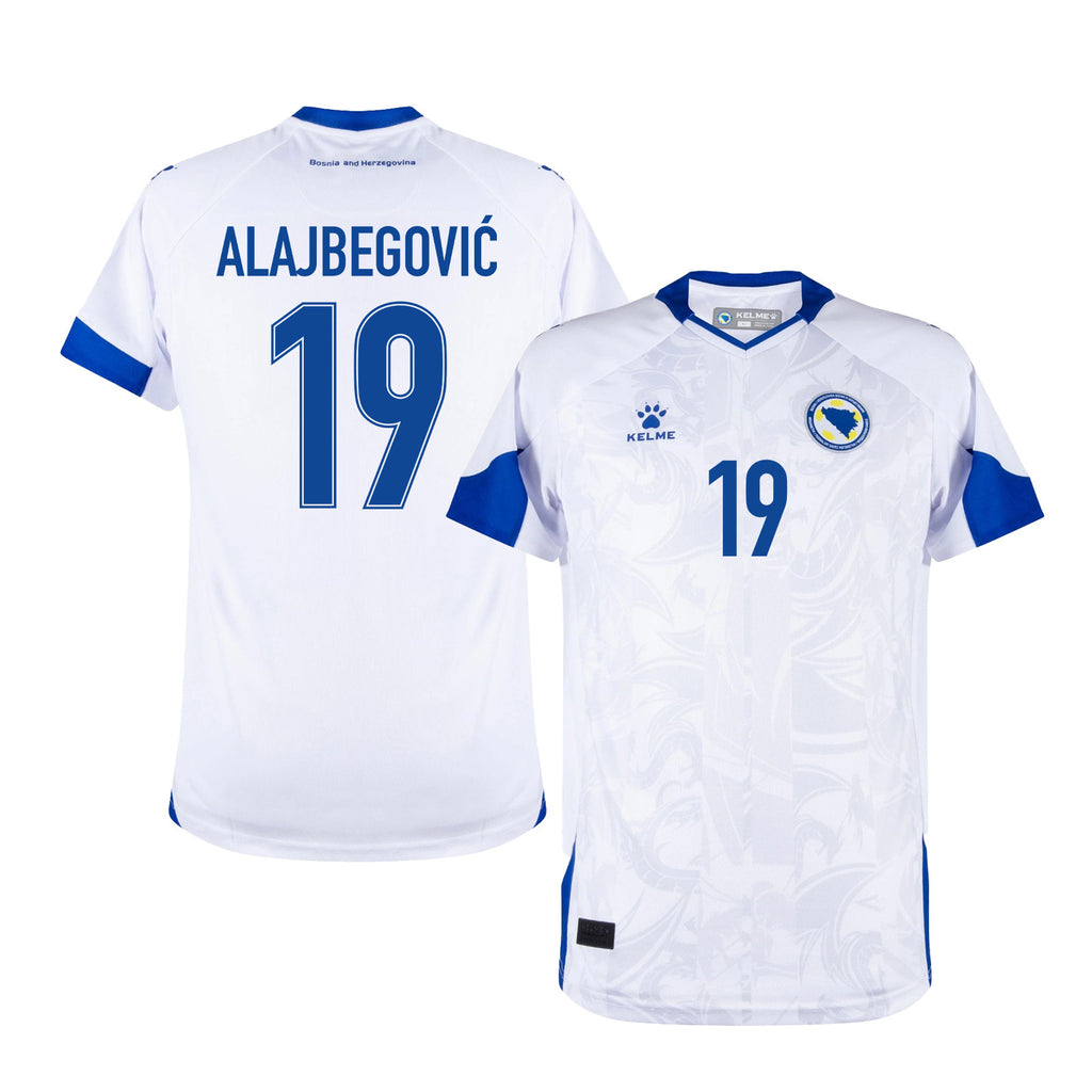 Kerim Alajbegović 19 Bosnia and Herzegovina 2026 Away Jersey - White, Men