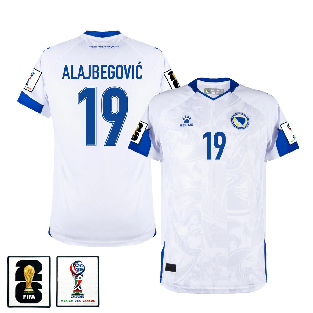 Kerim Alajbegović 19 Bosnia and Herzegovina 2026 Away Jersey - White, Men