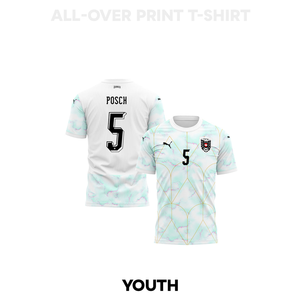Stefan Posch 5 Youth Austria 2026 Away 3D T-shirt Fully Printed – White