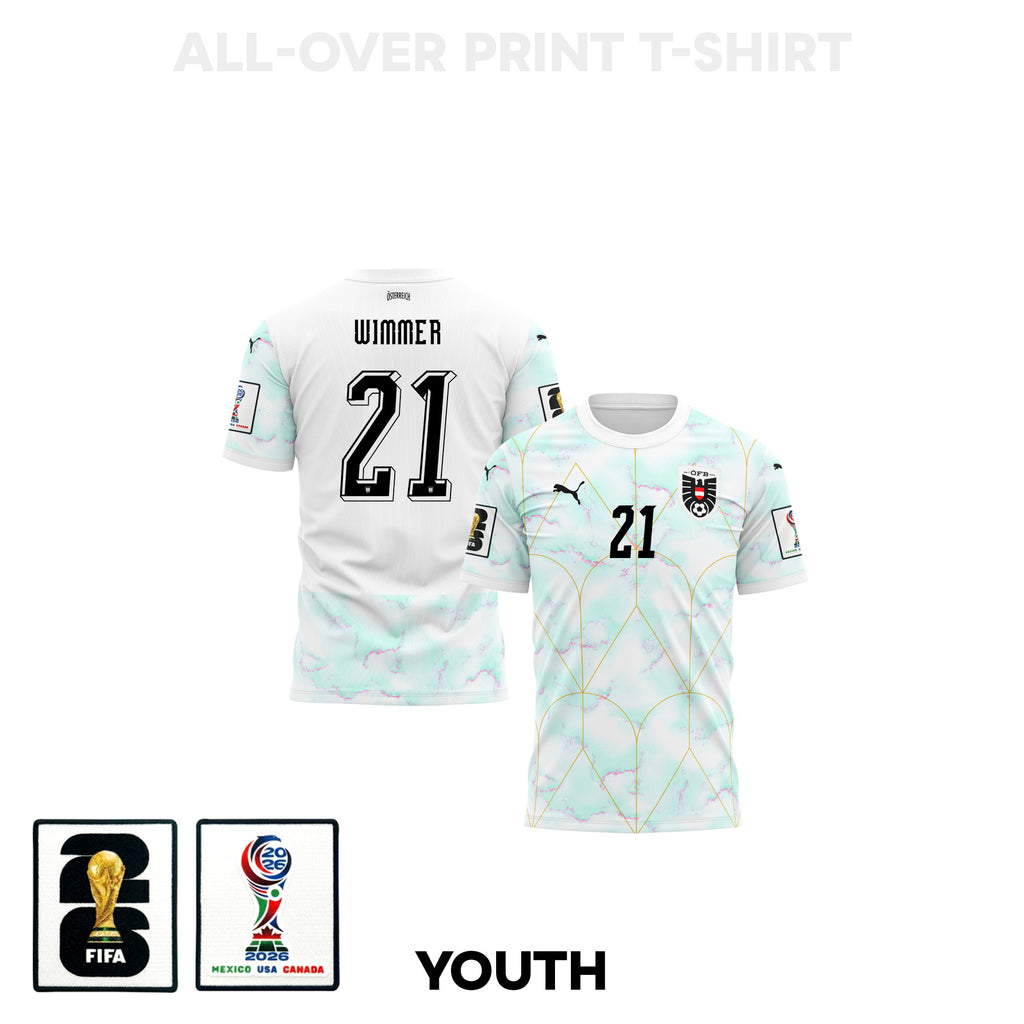 Patrick Wimmer 21 Youth Austria 2026 Away 3D T-shirt Fully Printed – White