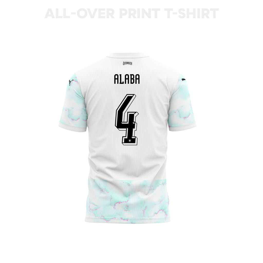 David Alaba 4 Youth Austria 2026 Away 3D T-shirt Fully Printed – White