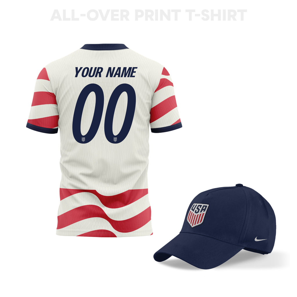 USA World Cup 2026 Personalized Fan Gear Set – 3D T-Shirt & Baseball Cap