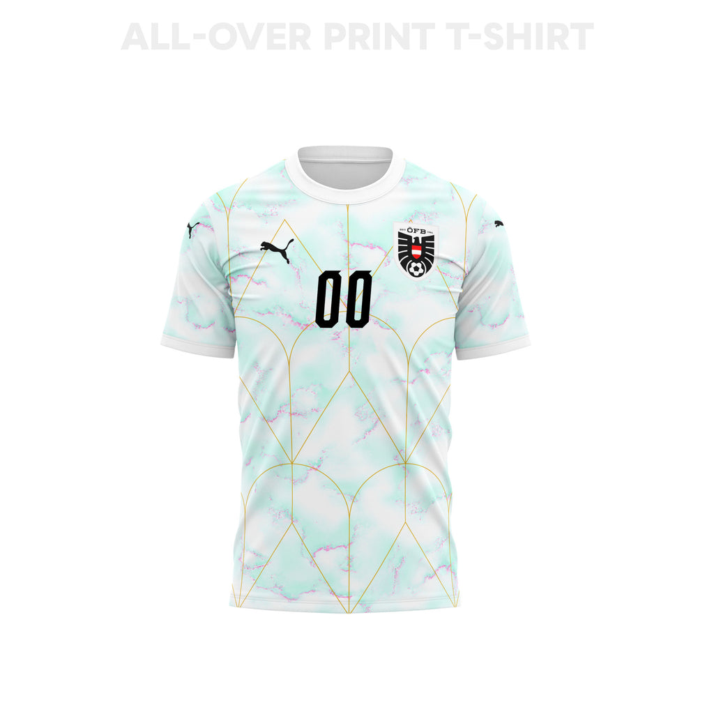 Austria 2026 Youth Away 3D T-shirt Fully Printed – Personalized – White
