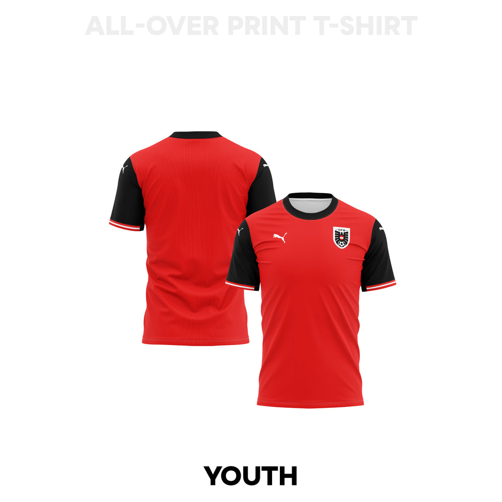 Austria 2026 Youth Home 3D T-shirt Fully Printed – Red