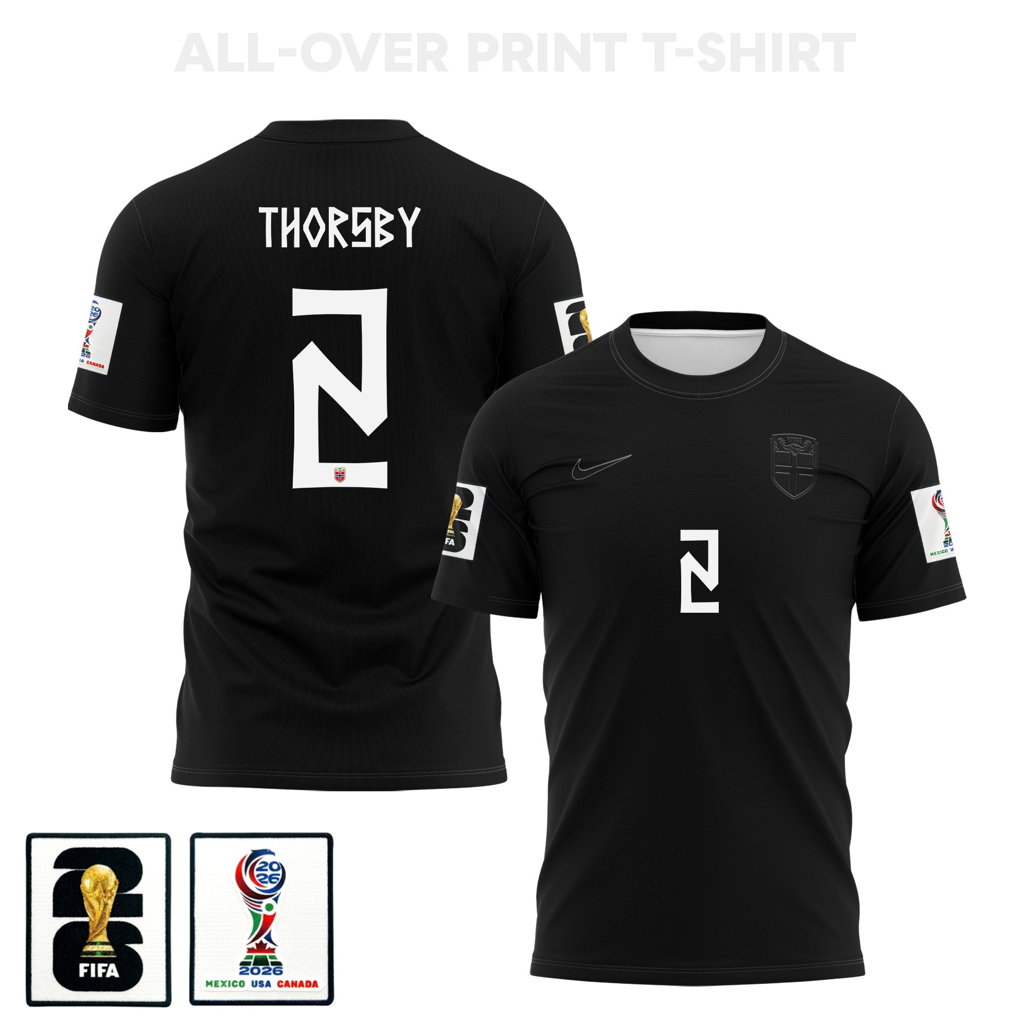 Morten Thorsby 2 Norway 2026 Away 3D T-Shirt Fully Printed – Unisex, Black
